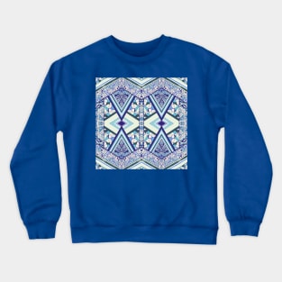 Handmade Blue Geometry Crewneck Sweatshirt